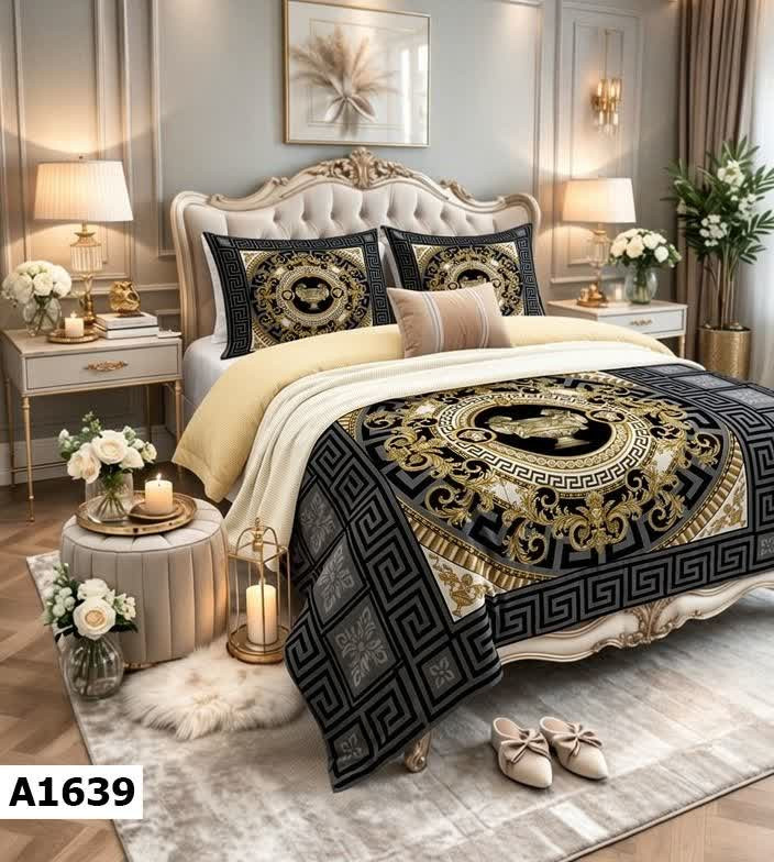 روتختی لاکچری پینترستی چاپی ساده طرح ورساچه جنس نخ میکروتنسل