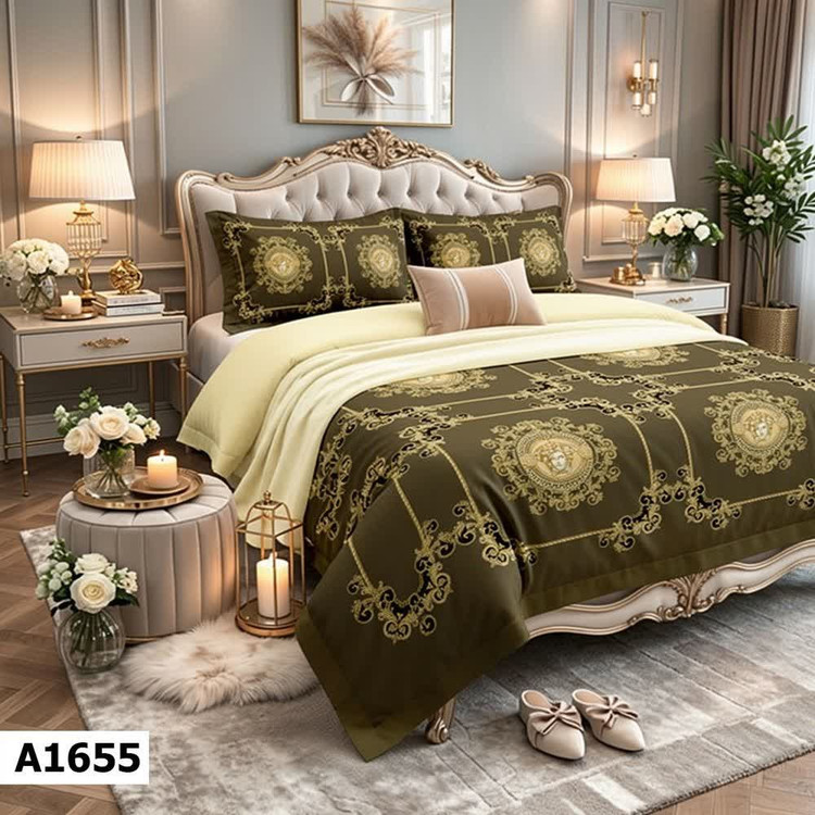 روتختی لاکچری پینترستی چاپی ساده طرح ورساچ جنس نخ میکروتنسل