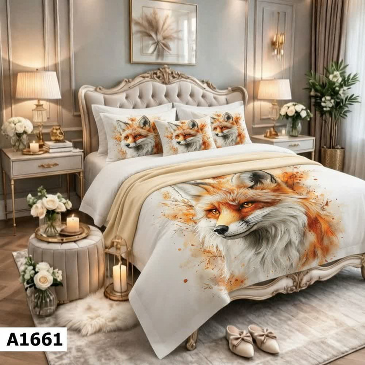روتختی لاکچری پینترستی چاپی ساده طرح روباه جنس نخ میکروتنسل