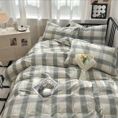 روتختی لاکچری پینترستی چاپی ساده طرح چهارخونه اسپرت جنس نخ میکروتنسل